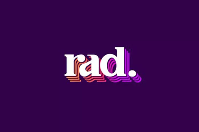 rad. logo with purple background