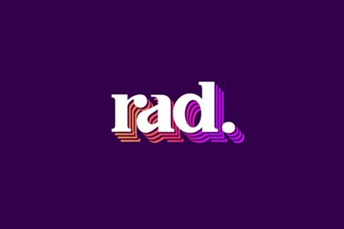 rad. logo with purple background